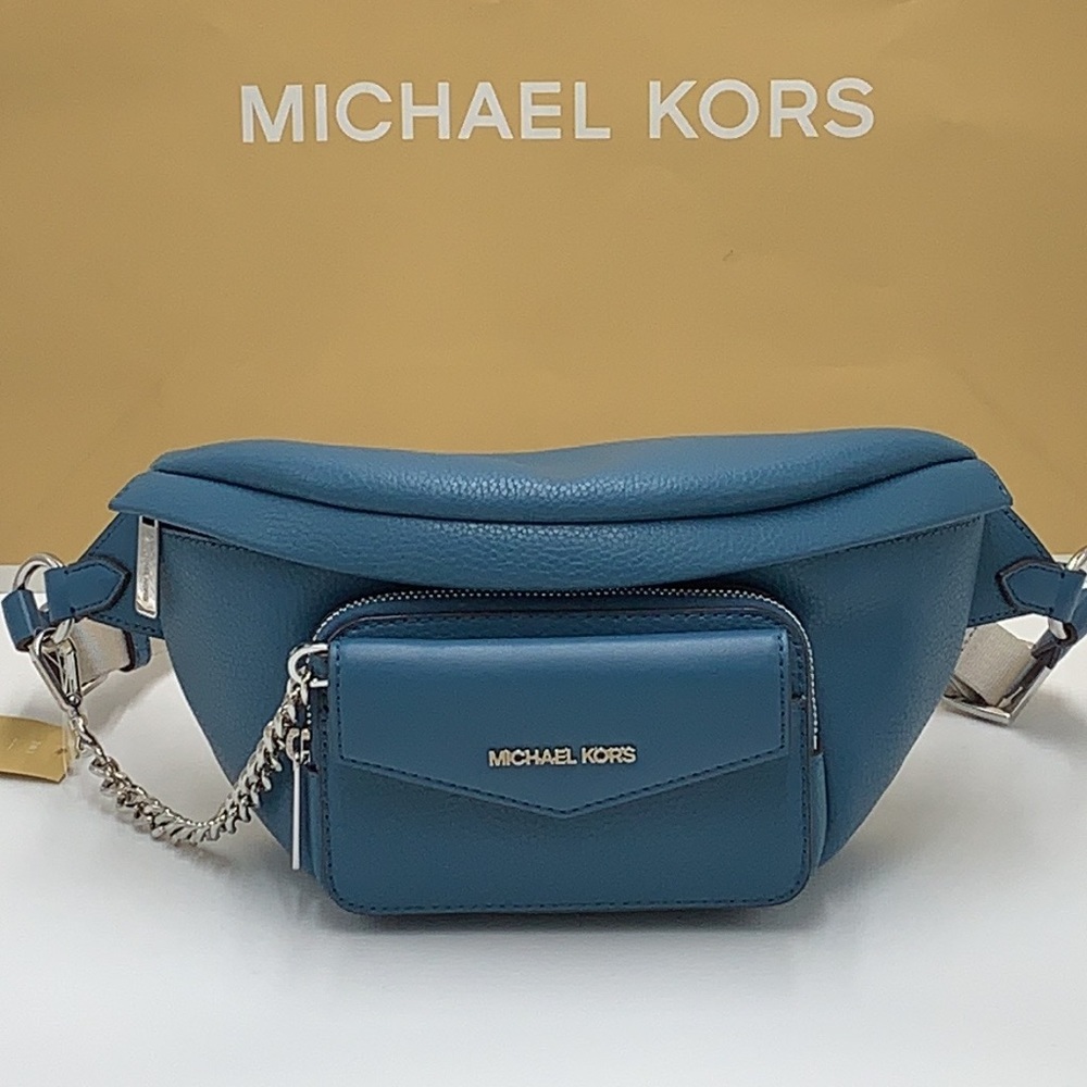 MICHAEL KORS 
Maisie Large Pebbled Leather 2-in-1 Waistpack Fannypack Crossbody - Picture 16 of 16